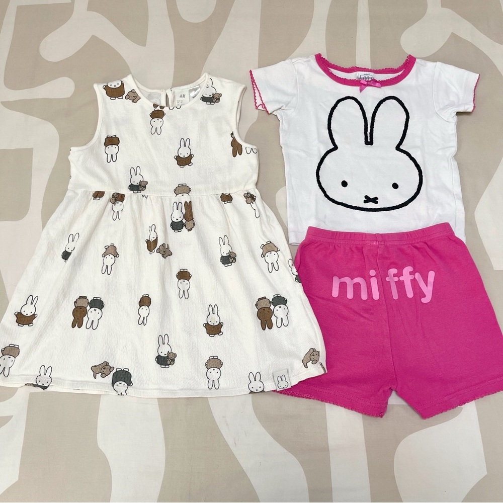 Miffy Bunny Dress Pjs Set Bundle sz 3